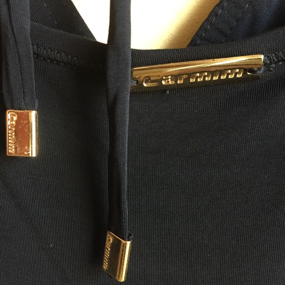 Carmim Osklen size M/L prom dress Brazil designer sexy maxi dress leather trim - Picture 4 of 13